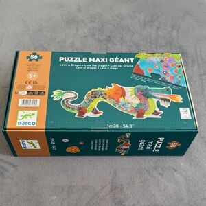 Djeco Kids' Maxi Dragon Puzzle in Green & Multicolor - 58 Pieces